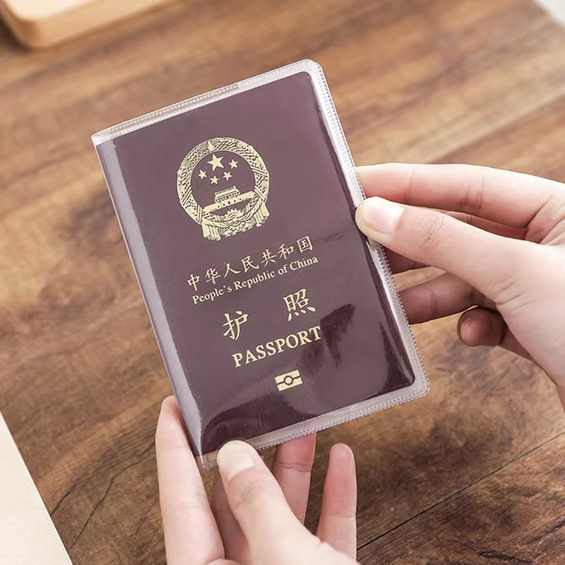 Porte-passeport, porte-documents de voyage, porte-documents transparent givré, protège-passeport
