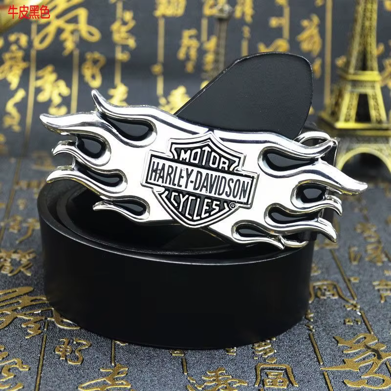 Ceinture en cuir pour homme avec boucle Harley, personnalisable en cuir de vachette pour jeunes et é