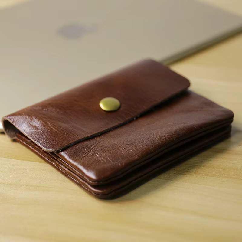WERLLANDS Portefeuille porte-cartes court bicolore en cuir PU rétro avec boucle en laiton