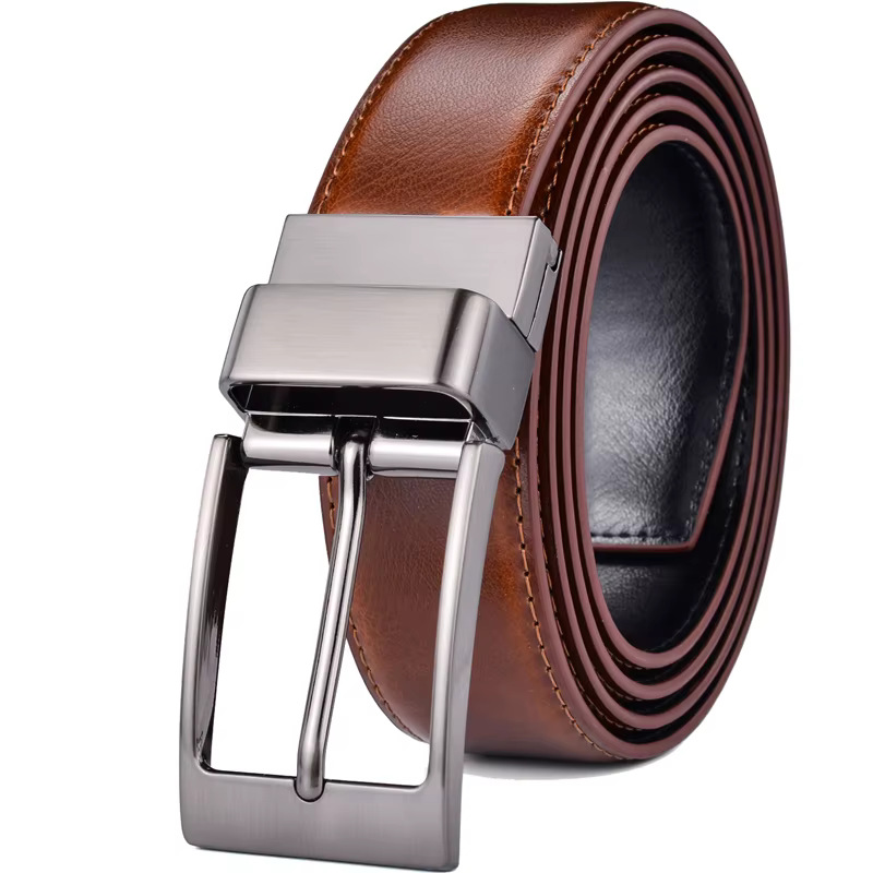 1 ceinture homme - Ceintures réversibles en cuir pour homme 1 3/8" pour pantalon habillé - 2 styles