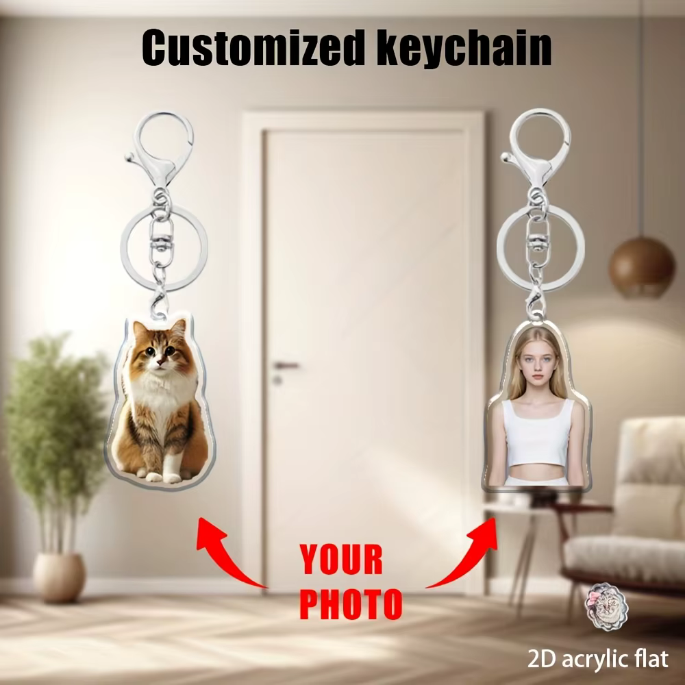Porte-clés photo personnalisé 1 pièce/3 pièces, personnalisable pour la famille et les amis et autre