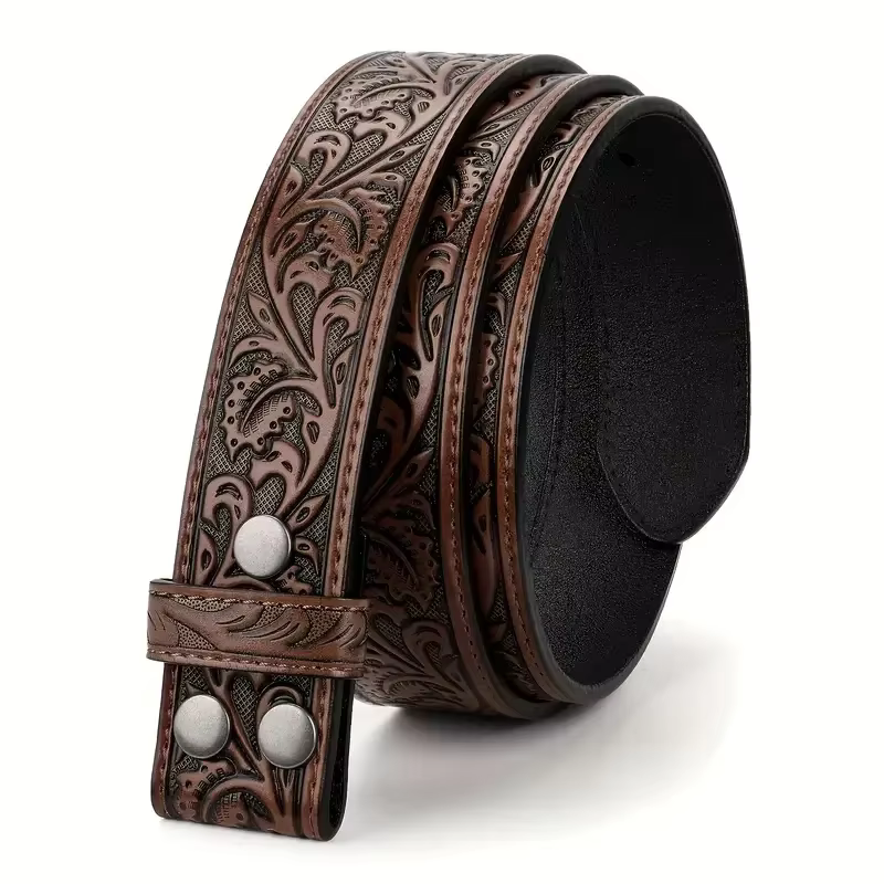 Ceinture en cuir véritable sans boucle, sans boucle automatique, sangle rétro, corps de ceinture pou