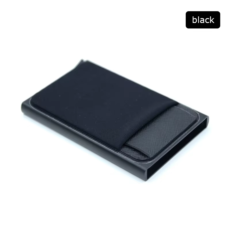 YUECIMIE portefeuille mince en aluminium avec élasticité pochette arrière ID porte-carte de crédit M