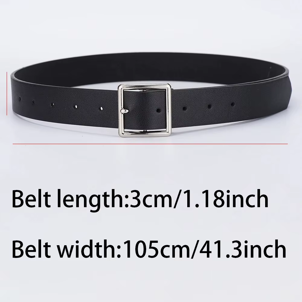 Ceinture en cuir Pu souple pour femmes, boucle carrée, boucle ardillon, jean noir, Chic, marque de l