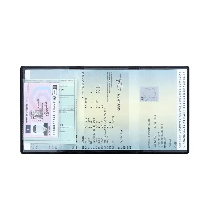 Lot de 1 ou 2 Porte-cartes de immatriculation et d'assurance pour véhicule - Étui transparent en PVC