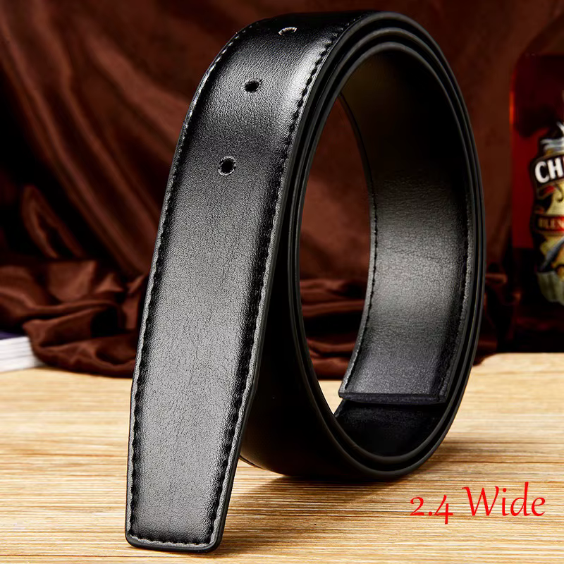 Ceintures sans boucle 2.4 2.8 3.0 3.2 3.5 3.8cm de largeur véritable ceinture hommes boucle ardillon