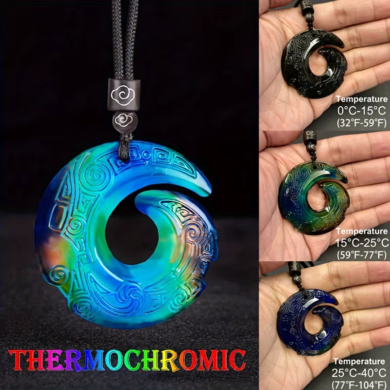 Pendentif thermochromique Super Cool, collier porte-bonheur mystérieux, porte-bonheur, génial, chang