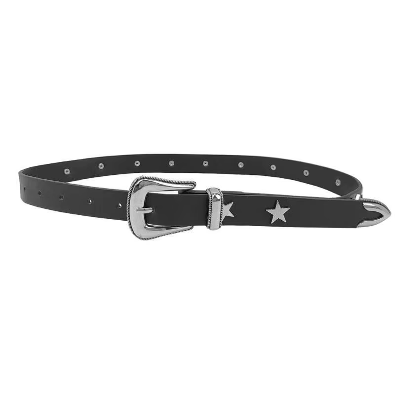 Ceinture à boucle ardillon cloutée à rivets 39BB, pour pantalons en jean, ceinture en PU pour sous-c
