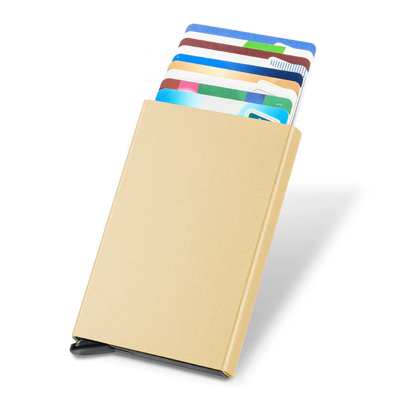 Portefeuille Pop Up mince, porte-carte de crédit minimaliste pour hommes et femmes, blocage RFID, Mi