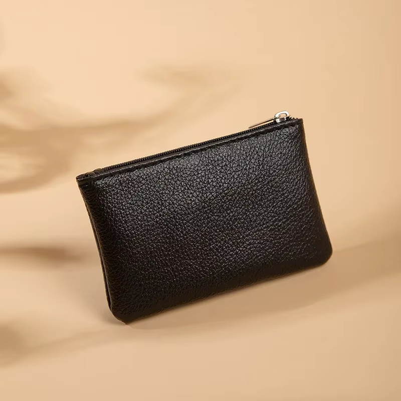 Petit porte-monnaie en cuir multifonctionnel pour femmes, hommes et enfants, mini portefeuille à fer