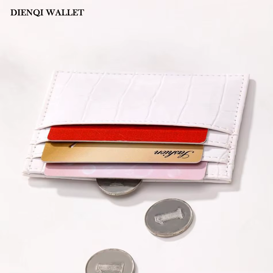 Portefeuille Crocodile solide Simple pour femmes, porte-cartes Simple Ultra-fin décontracté, porte-c