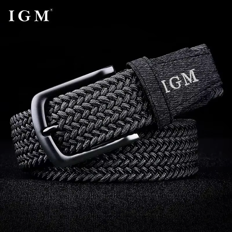 Ceinture tressée élastique pour homme, ceinture en toile extensible et tissée, ceinture tendance pou