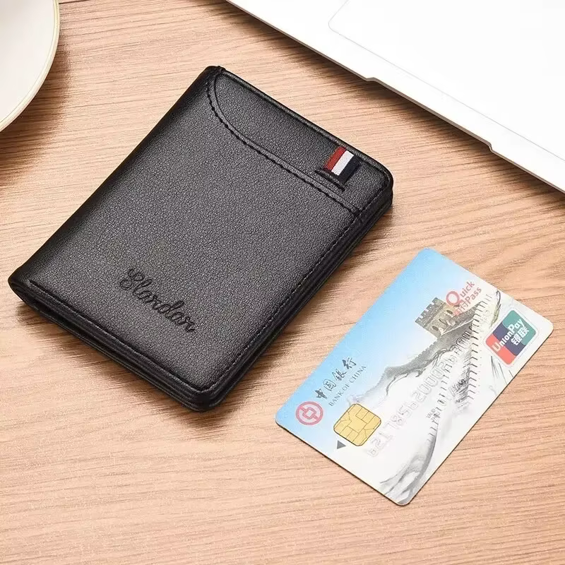 Petit portefeuille minimaliste ultra-fin pour hommes, portefeuille vertical personnalisé, portefeuil