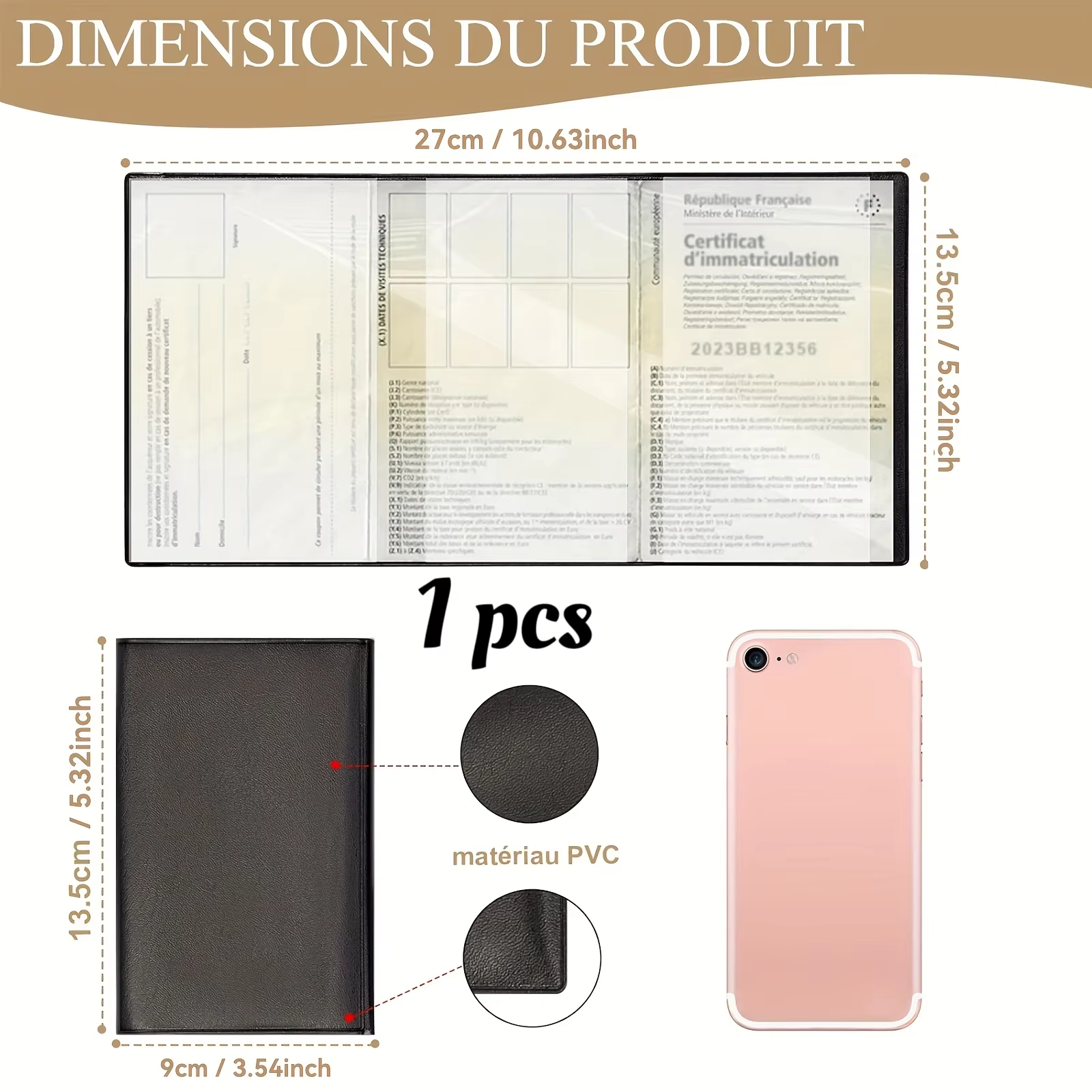 Porte-carte d'enregistrement et d'assurance du véhicule – Manchon à documents en plastique transpare