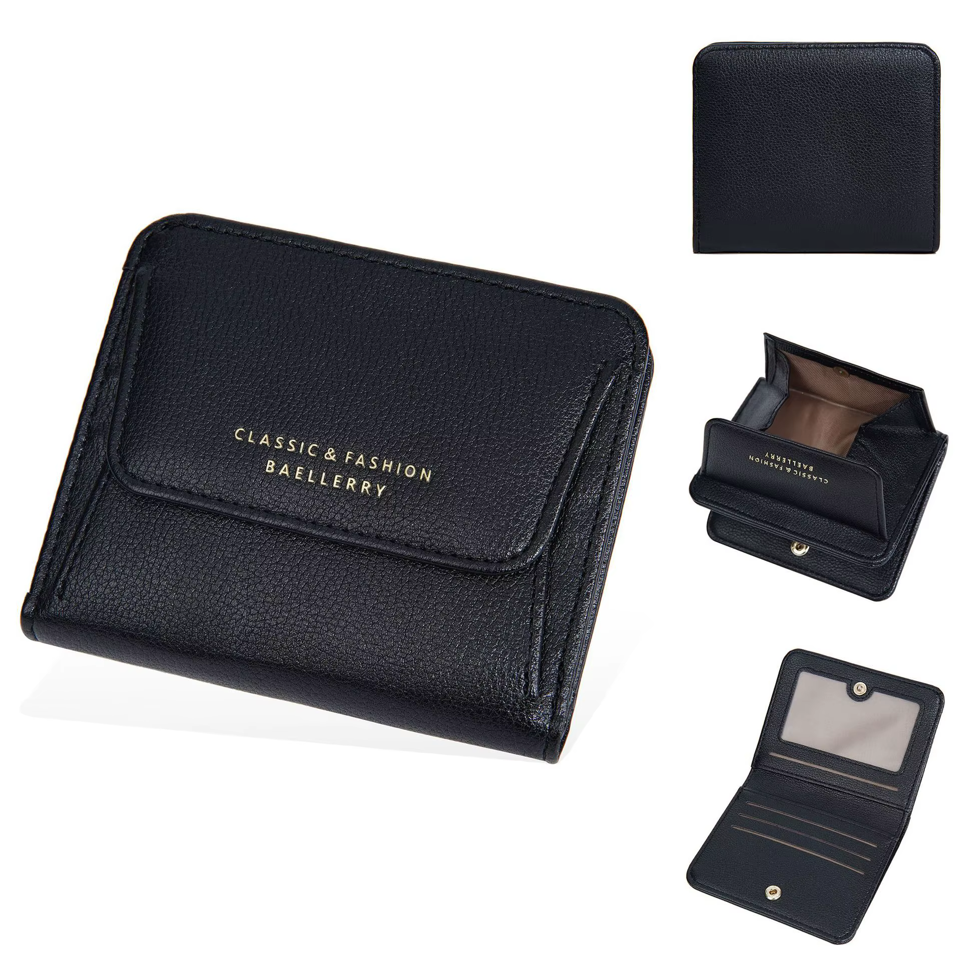 Portefeuille pour femme Baellerry, design imprimé, plusieurs emplacements pour cartes, porte-monnaie