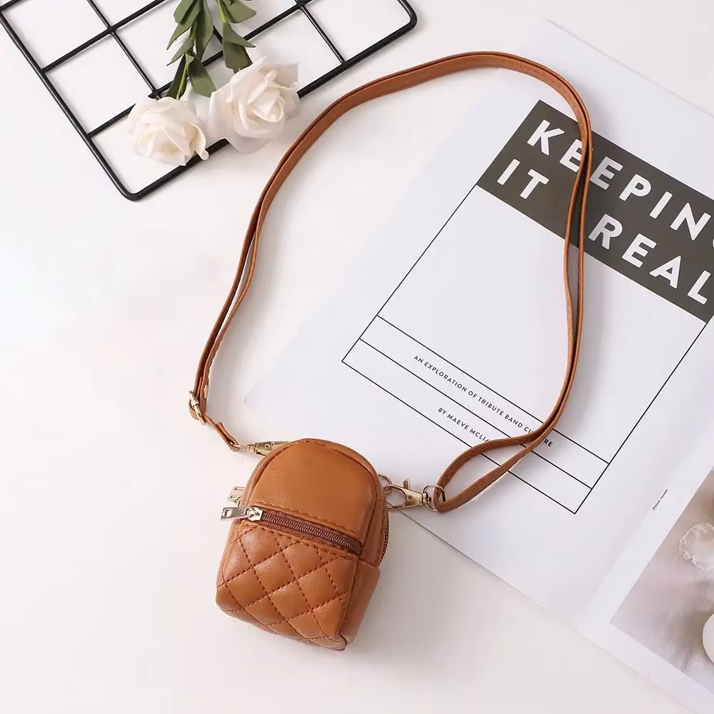 Porte-monnaie à fermeture éclair, pendentif Portable, Mini sac à dos suspendu en PU, portefeuille po