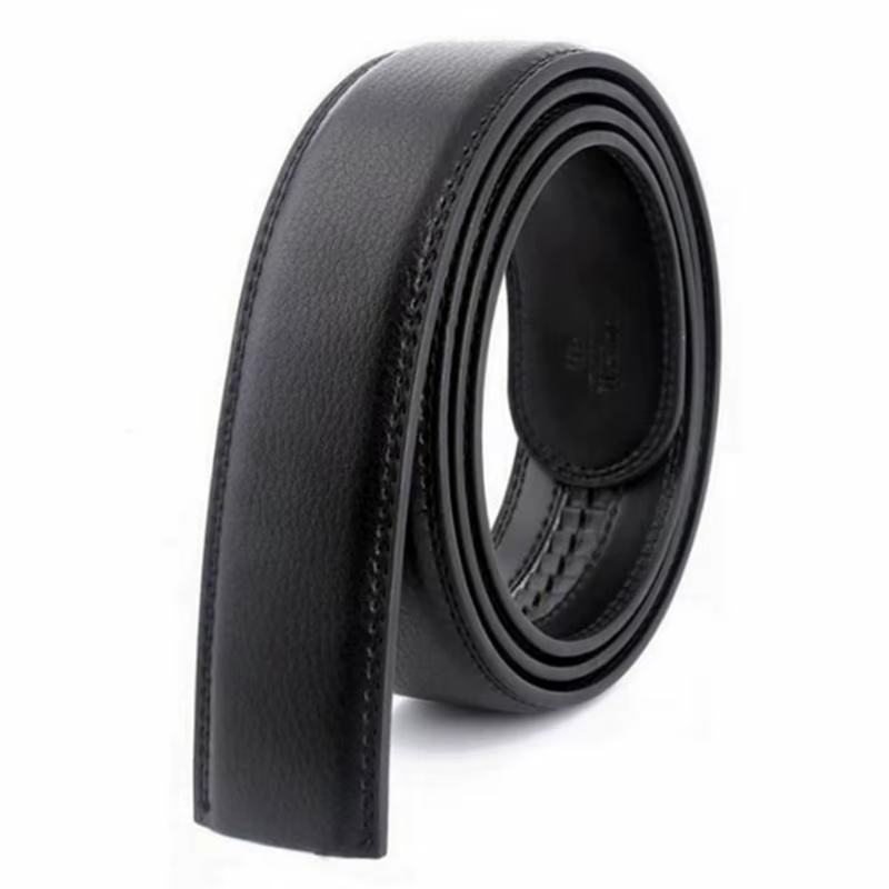 Ceinture sans boucle pour hommes, sangle de taille à boucle automatique, noir et marron, haute quali