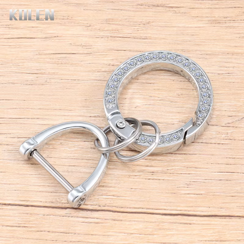 Porte-clés de voiture en alliage de zinc pour hommes et femmes, anneau de forage, poignée amovible e