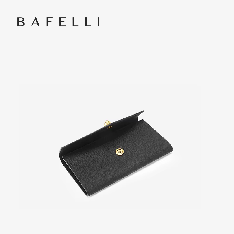 BAFELLI Designer Cat Head Portefeuille long en cuir véritable pour femme avec fentes multi-cartes