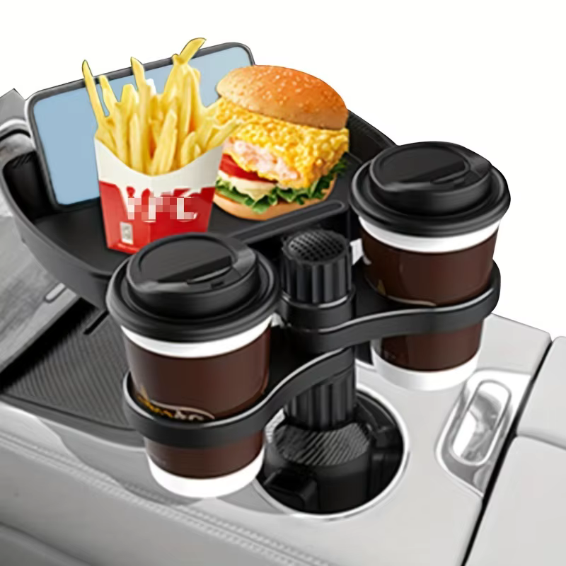 2025 nouveau plateau porte-gobelet de voiture-Expander-3 en 1 plateau de Table alimentaire détachable avec Base solide-accessoires essentiels de voyage sur route Gadgets