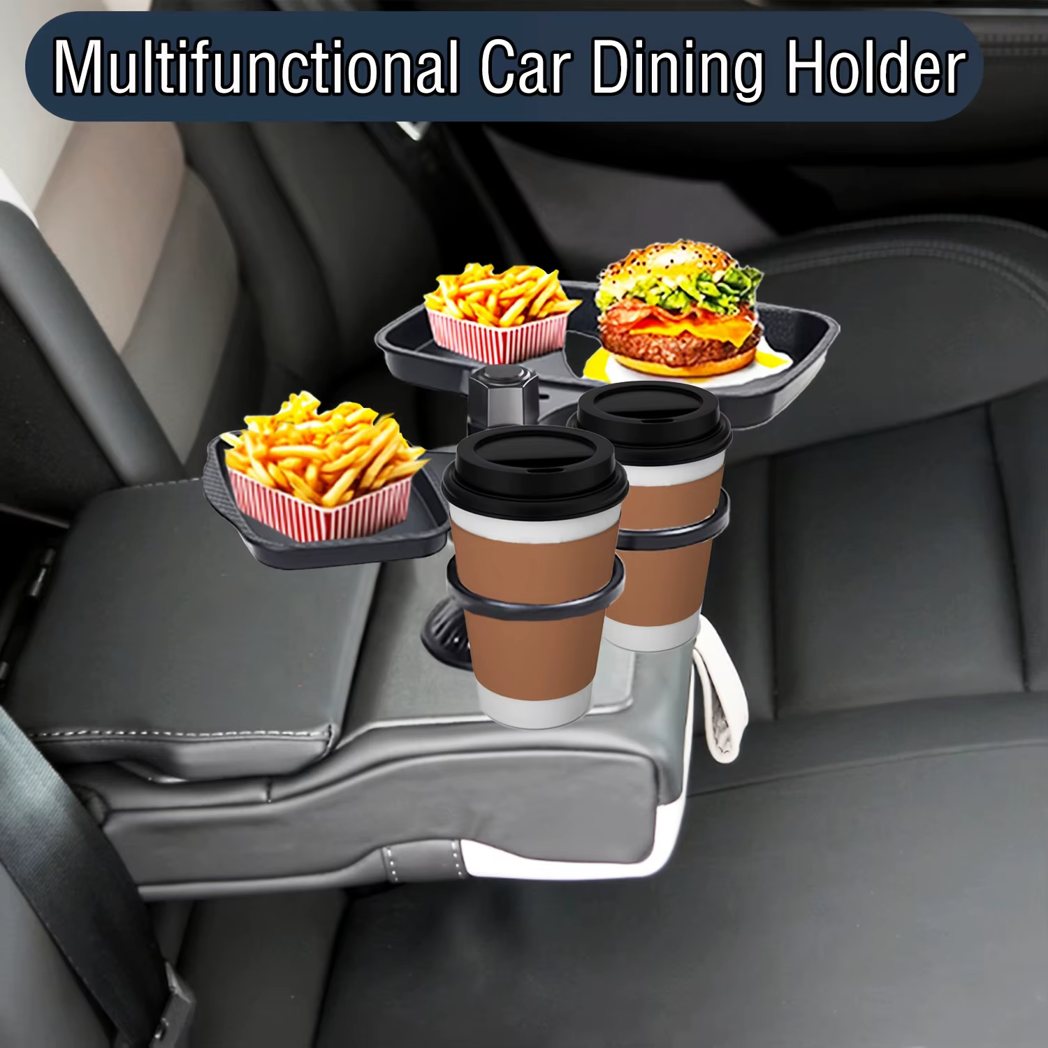 2025 nouveau plateau porte-gobelet de voiture-Expander-3 en 1 plateau de Table alimentaire détachable avec Base solide-accessoires essentiels de voyage sur route Gadgets
