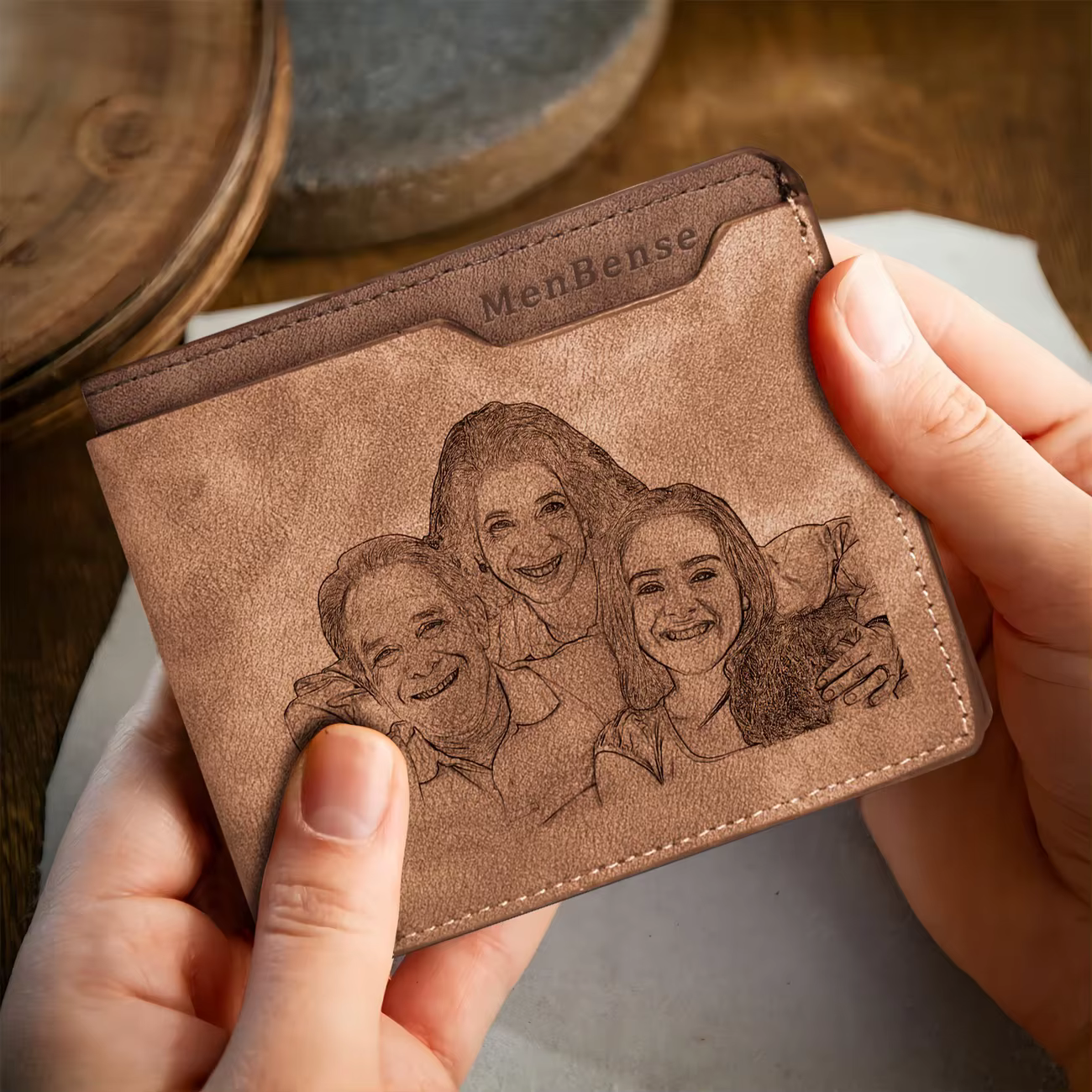 Portefeuille photo personnalisé pour homme