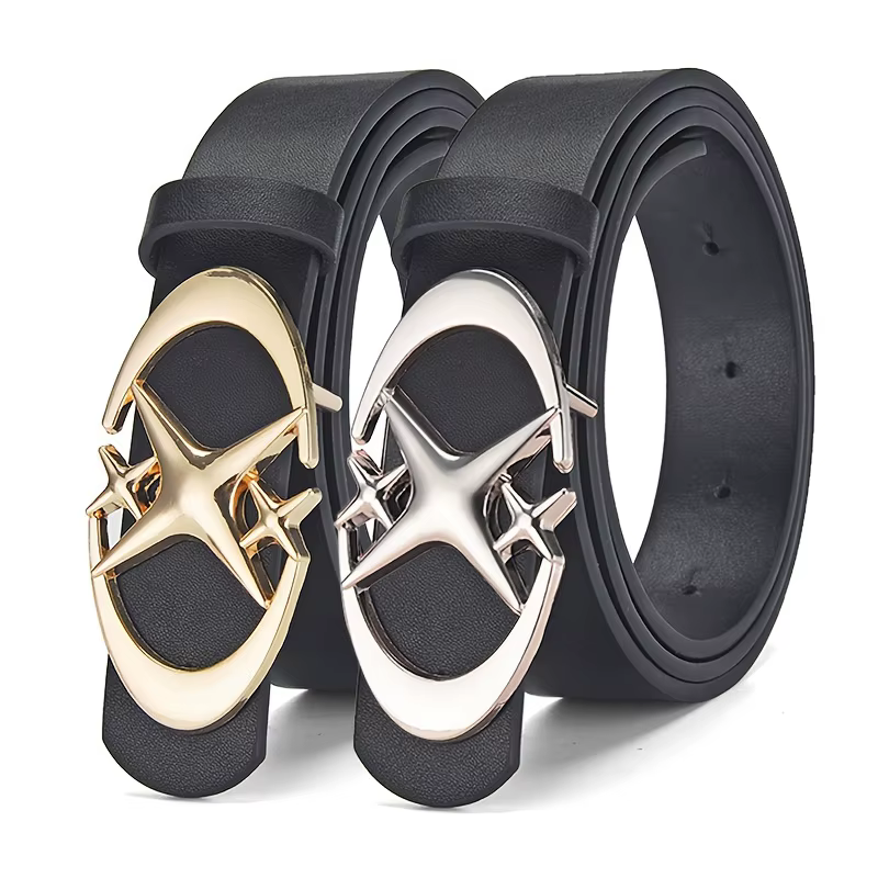 Ceinture Punk Star en Cuir PU pour Homme et Femme
