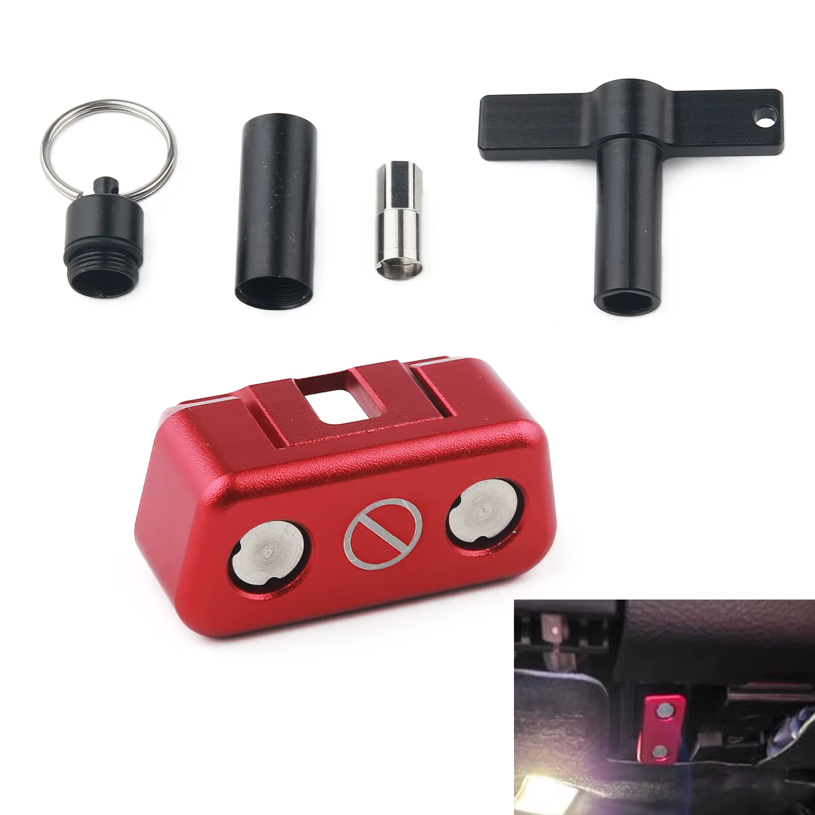 Verrouillage de port OBD2 - Protecteur antivol pour voitures, SUV et camions | Bloqueur d'interface universel OBD (rouge)