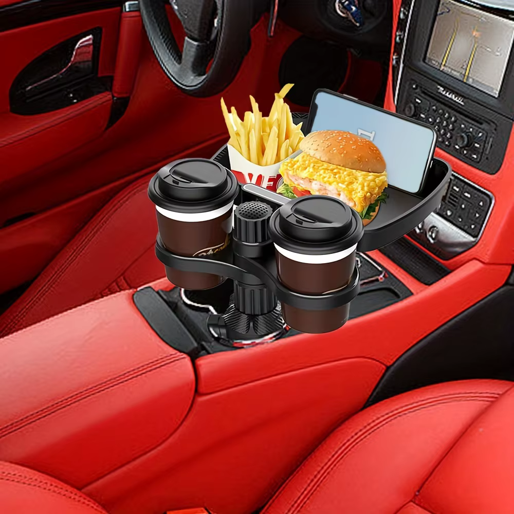2025 nouveau plateau porte-gobelet de voiture-Expander-3 en 1 plateau de Table alimentaire détachable avec Base solide-accessoires essentiels de voyage sur route Gadgets