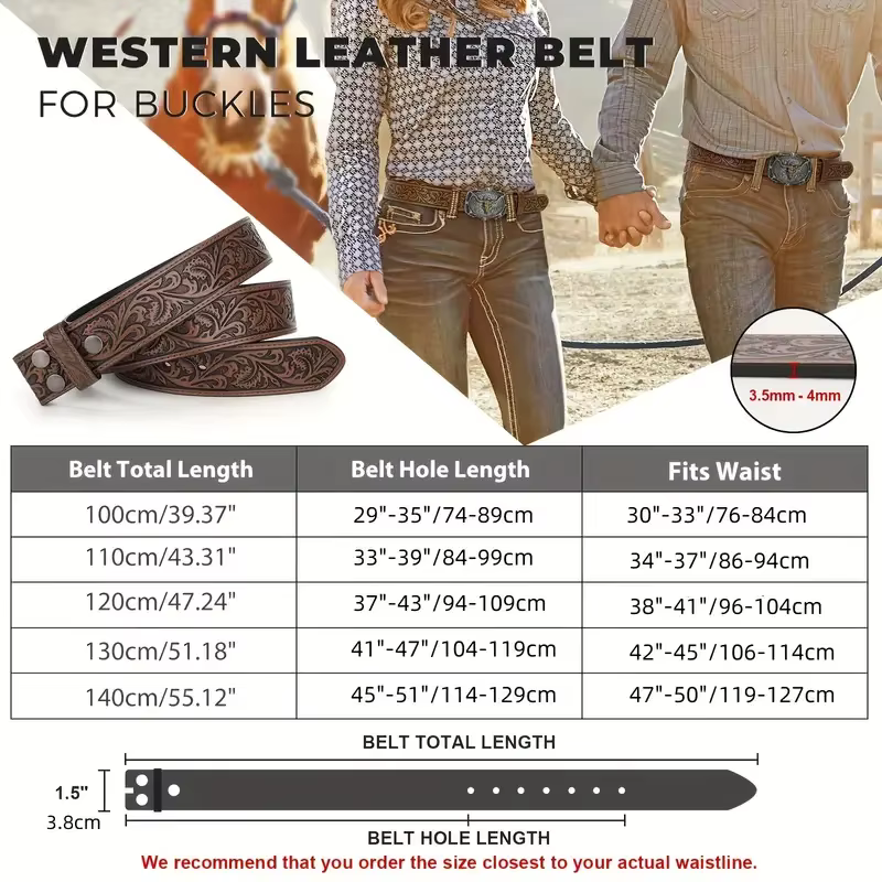 Ceinture rétro en cuir véritable pour hommes et femmes