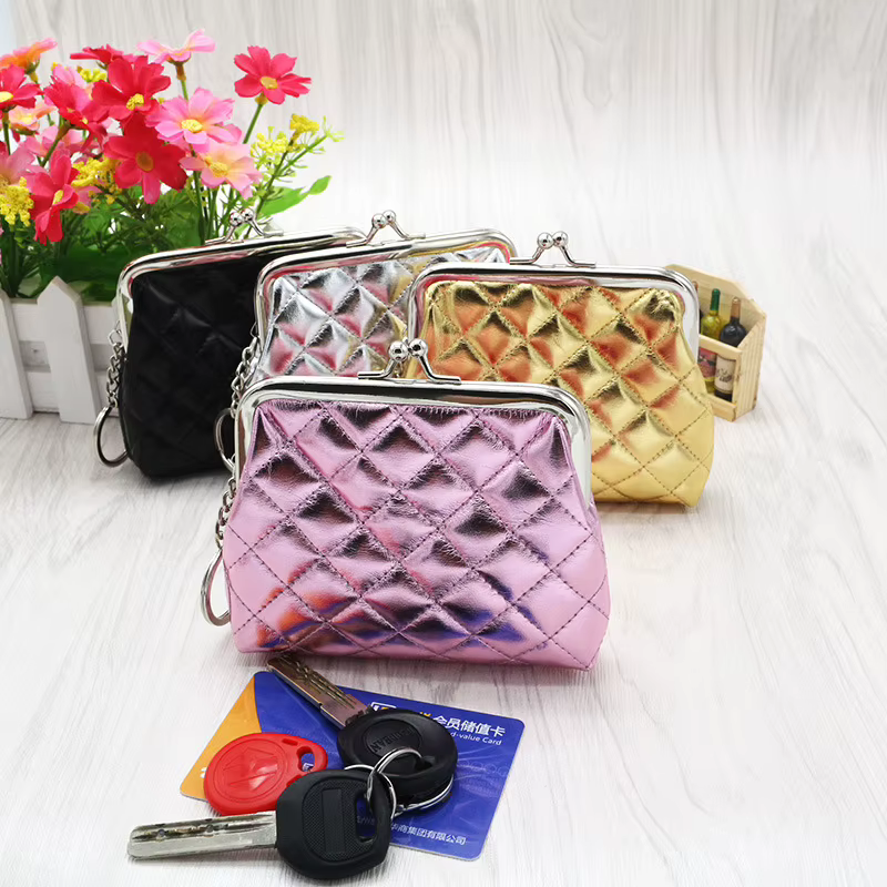 Porte-monnaie en cuir PU à impression géométrique pour femmes