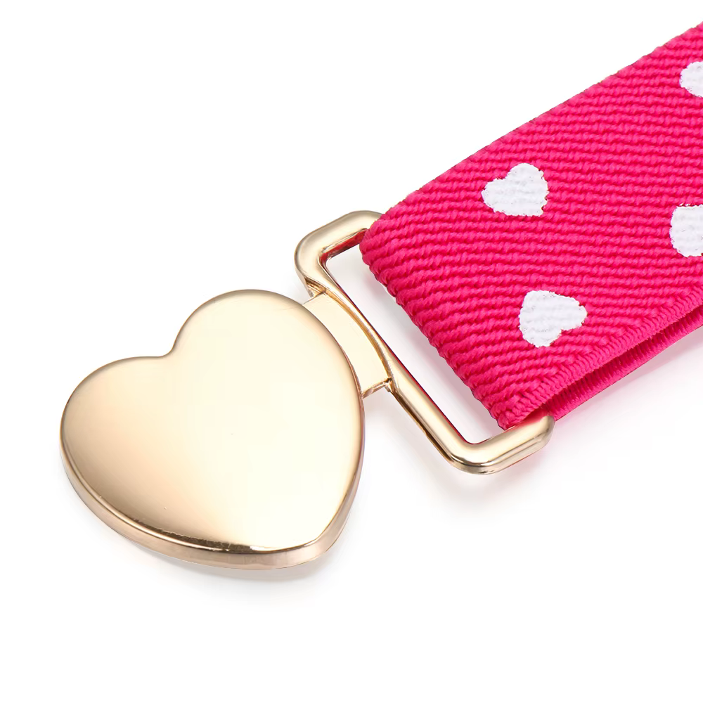 Ceinture élastique ajustable en forme de cœur pour fille