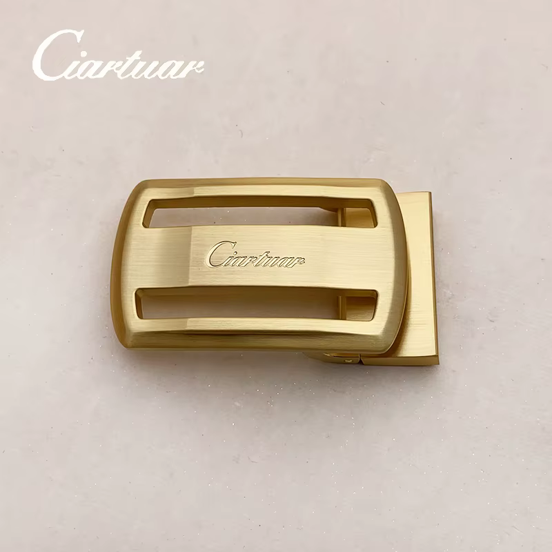 2026 ciartuar nouveau design qualité hommes 3.4 cm ceinture véritable plan bracelet en cuir pantalon première couche en laiton or boucle