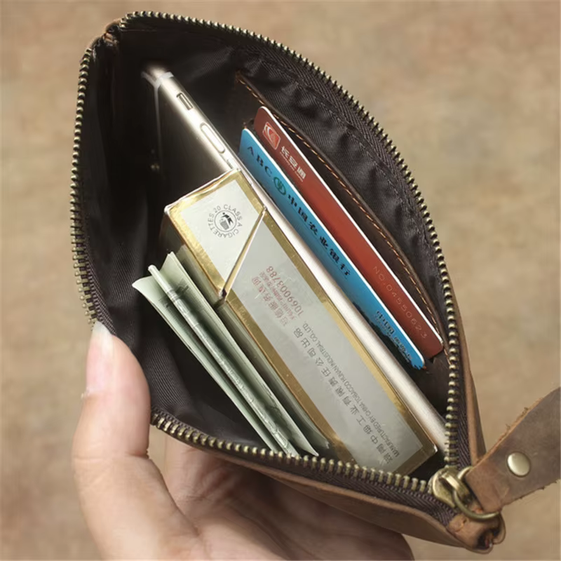 Portefeuille Slim en cuir véritable pour hommes et femmes
