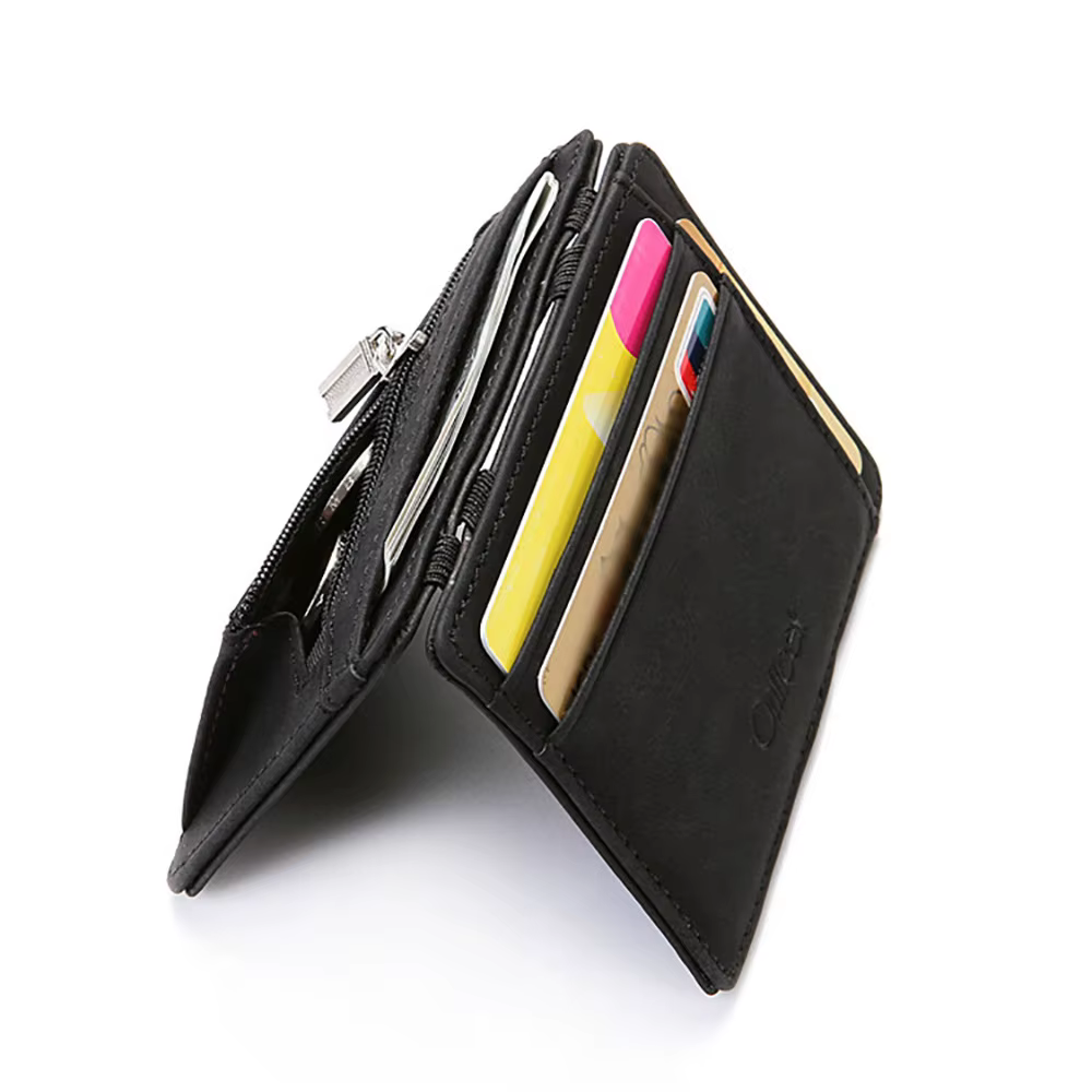 Nouvelle mode mince hommes en cuir magique portefeuille concepteur porte-carte de crédit femmes petite pince à billets homme pinces pour l'argent