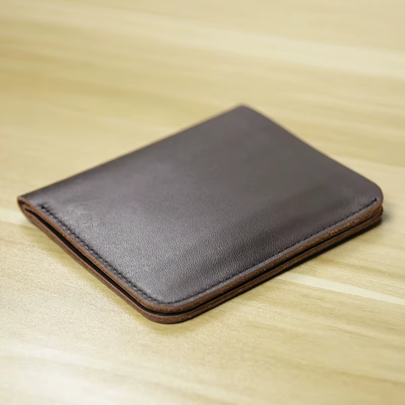 Portefeuille en cuir véritable pour hommes, décontracté, design de luxe, court, porte-cartes mince, sac d'argent solide, marque célèbre, portefeuille minimaliste fin