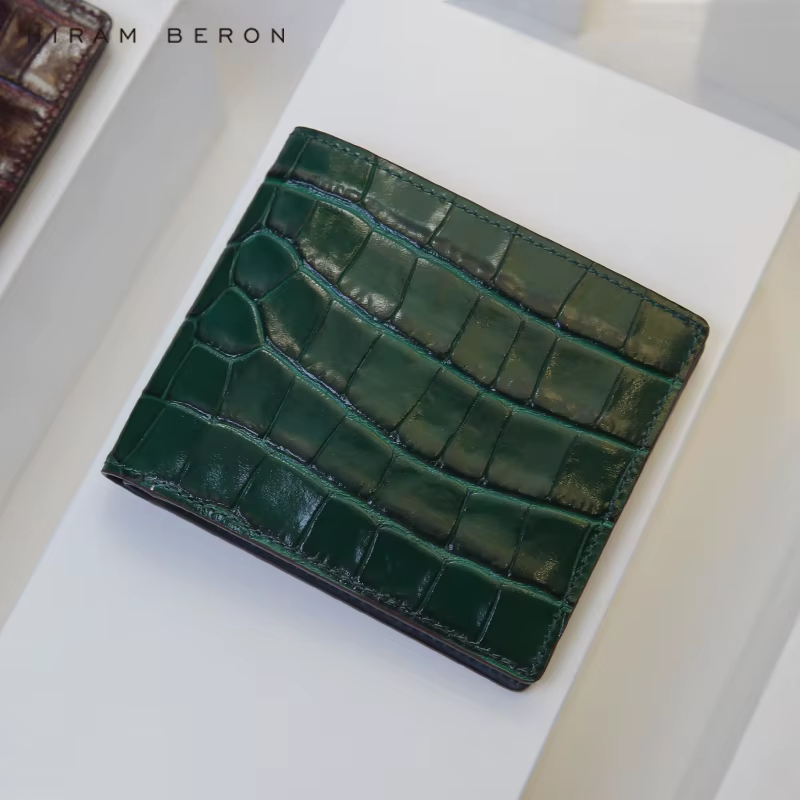 Hiram Beron nom personnalisé homme cadeau portefeuille de luxe motif Crocodile concepteur