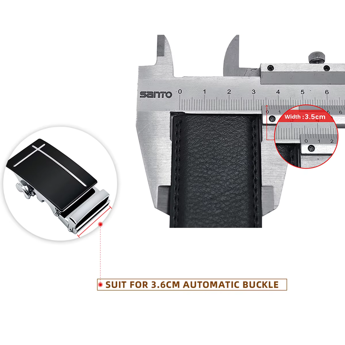 JACNAIP ceinture homme cuir sans tête boucle automatique