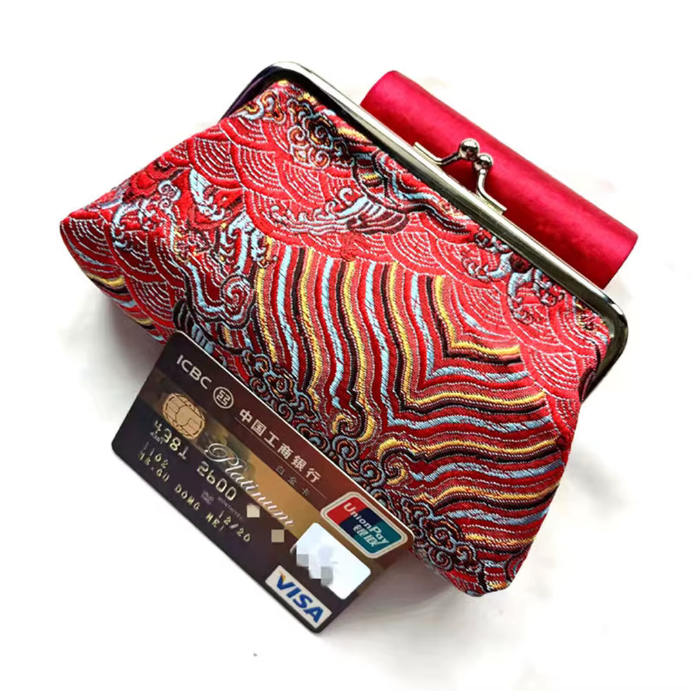 Porte-monnaie brodé vintage pour femme