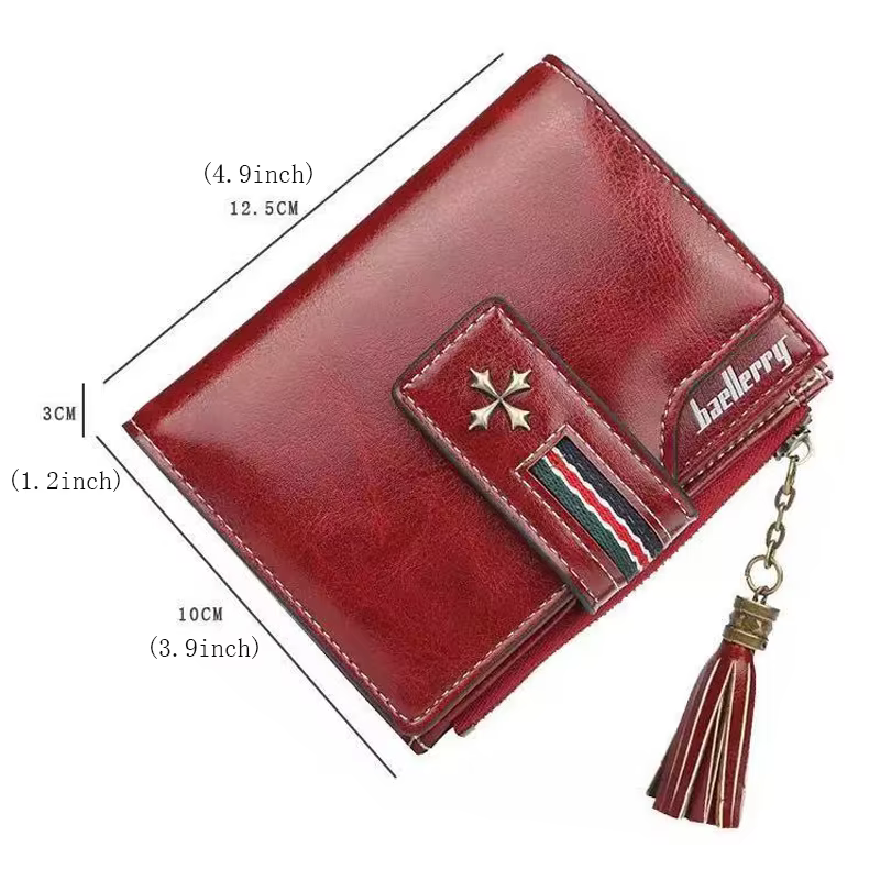 Mode petit portefeuille en cuir de cire d'huile femmes élégant fermeture éclair et moraillon carte portefeuille femme haute qualité court porte-carte de crédit sac à main