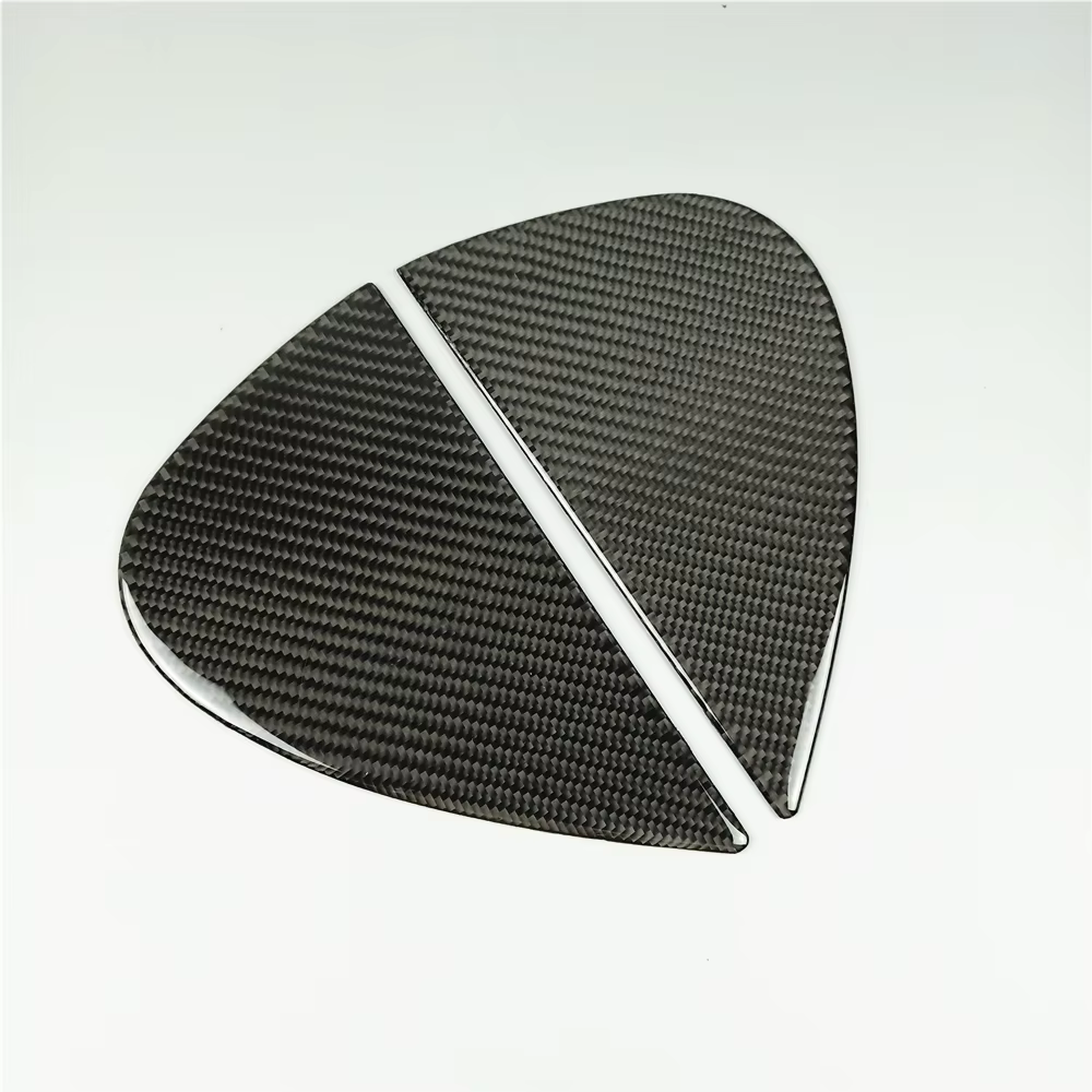 Garniture de décoration de panneau de porte avant en fibre de carbone, accessoires de voiture, Mercedes Benz Classe C W205, GLC X253, 2015-2018, 2 pièces