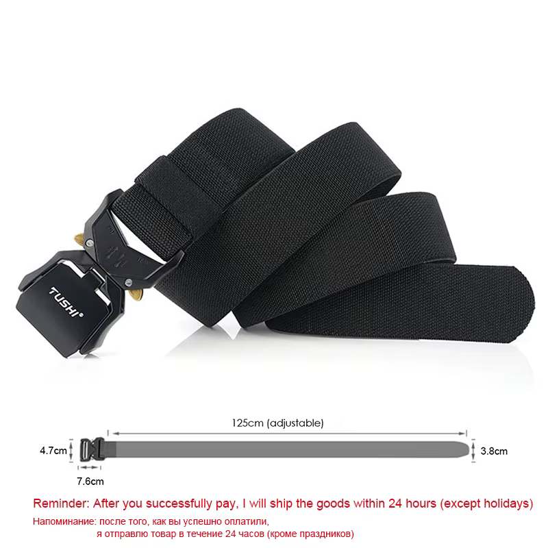 HSSEE nouvelle ceinture élastique officielle en métal dur véritable boucle à dégagement rapide ceinture tactique pour hommes accessoires pour hommes livraison directe