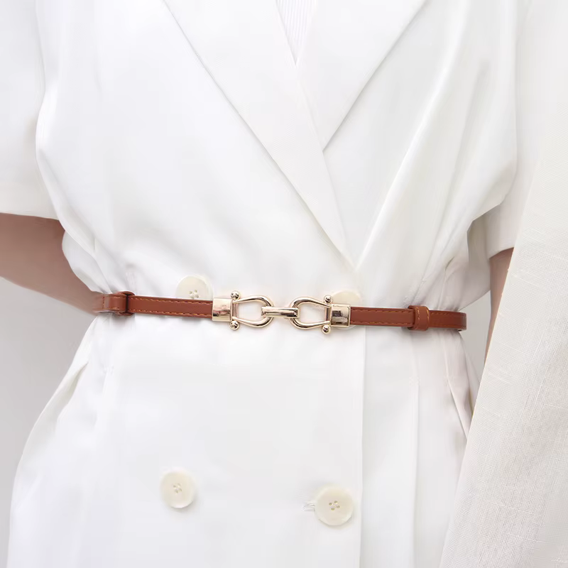Ceintures fines réglables pour femmes, mode manteau slim, robe, ceinture de taille, crochet en métal, boucle