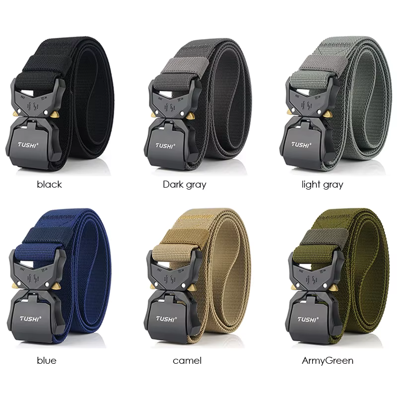 HSSEE nouvelle ceinture élastique officielle en métal dur véritable boucle à dégagement rapide ceinture tactique pour hommes accessoires pour hommes livraison directe