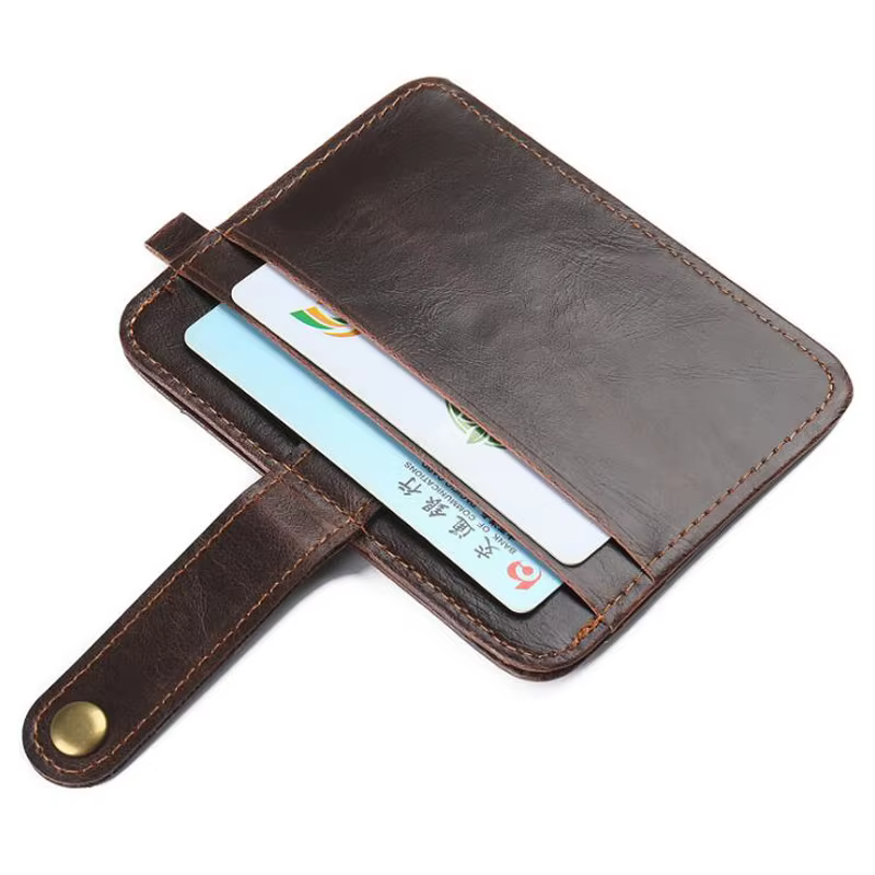 Portefeuille mince en cuir PU vintage pour hommes