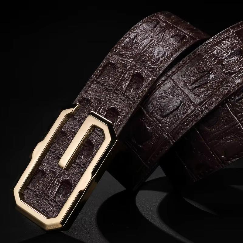 Ceinture g en cuir véritable pour homme