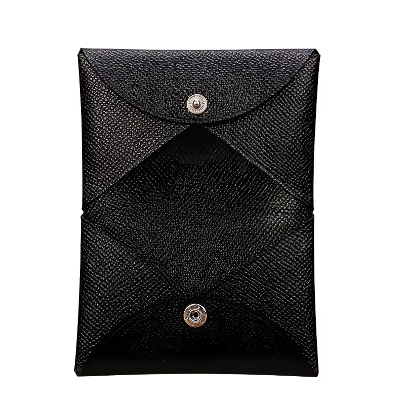 Mini porte-cartes de crédit en cuir véritable pour femme