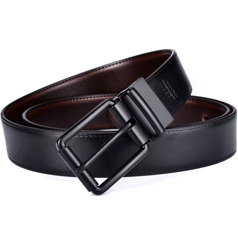Boucle à rouleau de ceinture réversible en cuir pour hommes