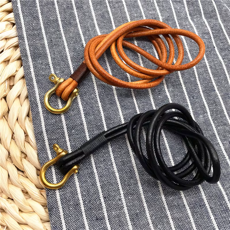 Porte-clés de voiture en cuir véritable de vache