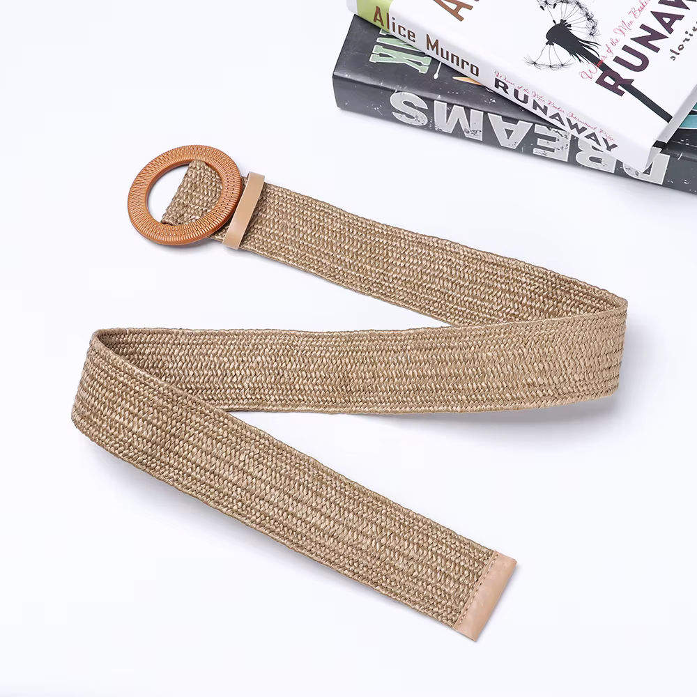 Ceinture ronde en bois pour femmes